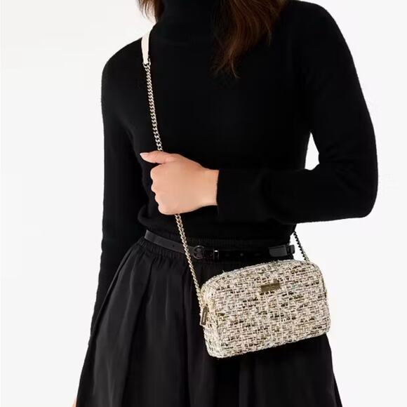 NWT - Kate Spade - Carey Tinsel Tweed Mini Camera Bag - Picture 2 of 5